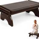 Dunzy Wooden Prayer Kneeler Bench, Padded Stool for Home and Church, 10x22.8 inches