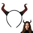 Devil Horns Headband Black Cosplay Horn Hair Hoop Gothic Halloween Dress Up Hair Accessories