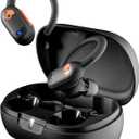 Skullcandy Push ANC Active Wireless Earbuds, Bluetooth Headphones, Noise Cancelling, 58 Hours Battery, Secure-Fit Over-Ear Hanger, Sweat and Waterproof, Microphone for iPhone Android - Black/Orange