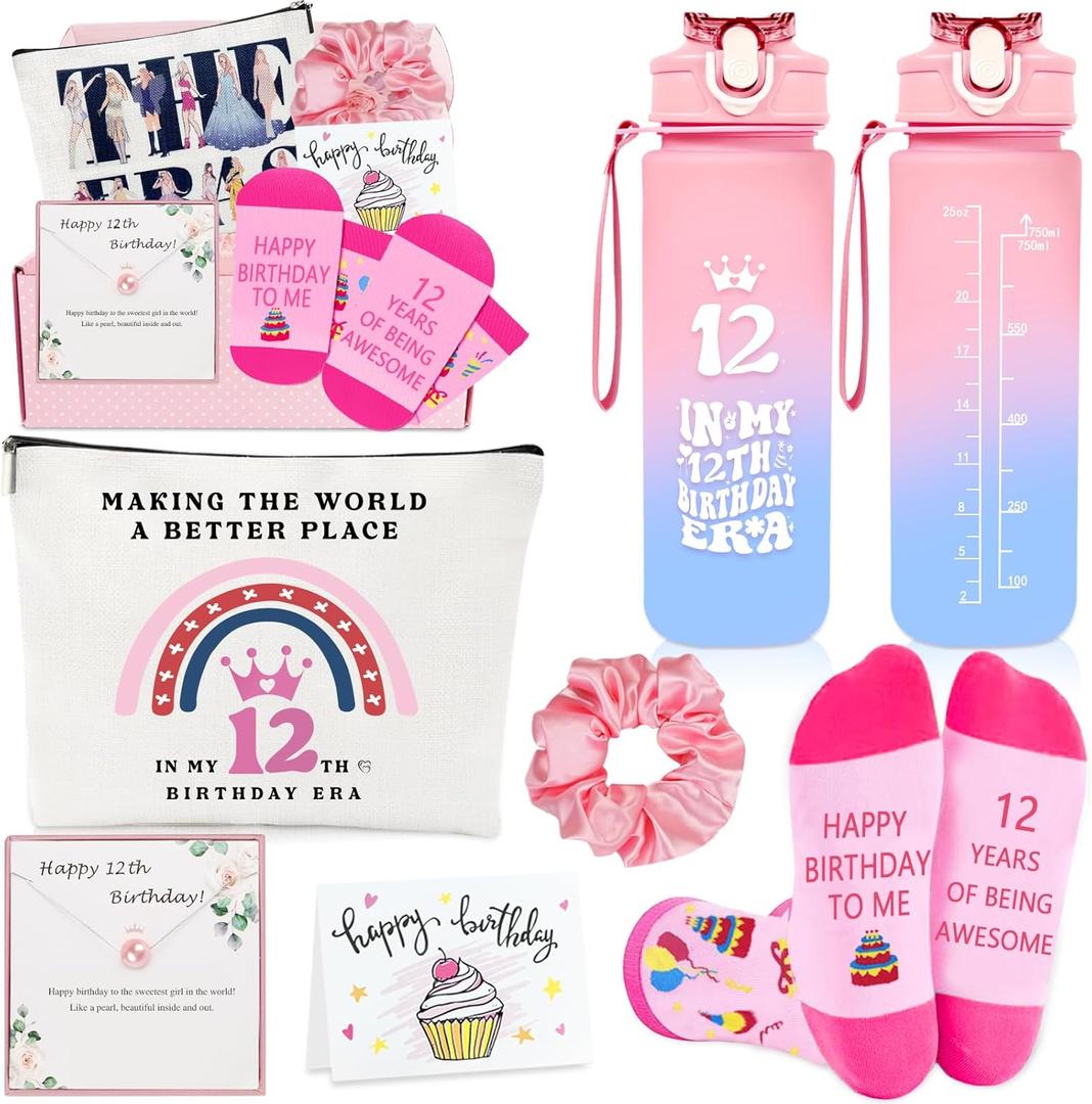 12 Year Old Girl Gifts, Gifts for 12 Year Olds Girls, Presents Birthday Gift for Girls Age 12, Younger Sister, Daughter, Niece, Granddaughter, Sweet 12th Birthday Decorations for Teen Girl