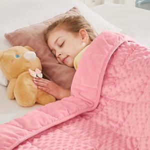 CuteKing Weighted Blanket - Weighted Blanket with Premium Glass Beads - Heavy Blanket Crystal Velvet for Comfort Sleep - Thick Blanket All Season (3lbs, 20"x30", Pink Bubble)