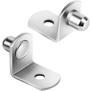 6mm Shelf Support Pegs, Shelf Pegs with Hole, L-Shaped Nickel Plated Shelf Pins Holders for Kitchen Bookcase Cabinet Furniture Support, 50 PCS