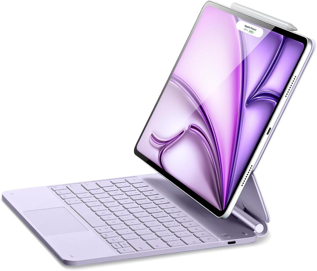 ESR for iPad Air 13 Inch Case Keyboard M4/M3/M2 (2026/2025/2024) & iPad Pro 12.9 inch (6th/5th/5th/3rd) Magic Keyboard, Easy-Set Floating Cantilever Stand, Precision Multi-Touch Trackpad, Purple