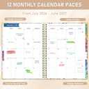 Teacher Planner 2026-2027, Jul 2026-Jun 2027 Academic Year, 8.5" x 11" Lesson Planner Book for Teacher Calendar, Spiral Bound Planners, Planning Stickers, Colorful Monthly Tabs, Leopard