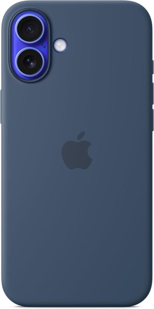 Apple iPhone 16 Plus Silicone Case with MagSafe and Camera Control: Lightweight Phone Case, Wireless Charging Compatible, Smooth Matte Finish; Denim