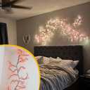 63 Inch Cherry Blossom Lights with Remote, 48 LED Cherry Blossom Branch Lights for Wall, 8 Lighting Modes & Timer, Flexible DIY Indoor Decoration for Home, Christmas, Wedding, Party