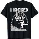 I Kicked 100 Days Of School Soccer 100th Day Balls For Boys T-Shirt