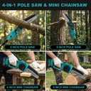 TNELTUEB 4-In-1 Cordless Pole Saw & Mini Chainsaw, 1000W Brushless Motor