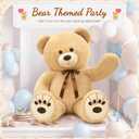 MaoGoLan 59 inch Large Teddy Bear Giant Cream Teddy Bear, 5ft Big Stuffed Animal Soft Plush for Kids Baby Shower Decorations, Cute Plush Toys for Girls Girlfriend Valentines Gift