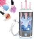 Electric Makeup Brush Cleaner Machine With Makeup Brush Holder Portable, Automatic Cleaner for Makeup Brushes and Sponges (Black)
