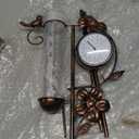 Rain Gauge Outdoor with Thermometer Garden Decor, Bird Decorative Outdoor Rain Gauges for Yard Patio Lawn Garden