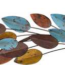 Deco 79 Metal Leaf Home Wall Decor Wall Sculpture, Wall Art 43" x 2" x 10", Multi Colored