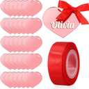 30 Pcs Wedding Acrylic Mirror Heart Place Cards, Blank Heart Name Tags for Table Settings Wedding Guest Name Labels, Bridal Shower Table Decor, Birthday Anniversary Party Decorations(Pink)