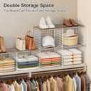 6 Pack Closet Organizers And Storage, Stackable Closet Shelf Organizer Storage Bin Basket For Clothes Sweaters With Top Board, Widened Opening, Heightened Height, Large Capacity, Sturdy, Space-saver