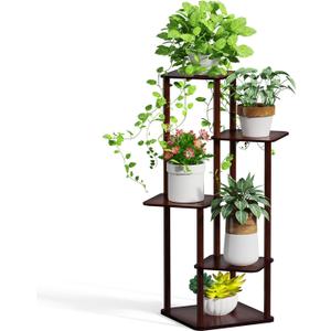 MUDEELA Plant Stand Indoor, 5 Tier Tall Plant Shelf Plant Holders, Bamboo Plant Stands Corner Plant Stand for Multiple Plants for Indoor, Outdoor, Corner, Balcony, Living Room and Bedroom MUDEELA Plant Stand Indoor, 5 Tier Tall Plant Shelf Plant Holders, Bamboo Plant Stands Corner Plant Stand for Multiple Plants for Indoor, Outdoor, Corner, Balcony, Living Room and Bedroom