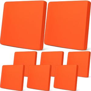 Newwiee 8Pcs Patio Cushion Covers Stretch Outdoor Cushion Cover Replacement for Patio Furniture Sofa Couch Slipcovers, Soft Flexibility Washable Furniture Protector(Waterproof Pure,Orange)
