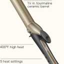 INFINITIPRO BY CONAIR Tourmaline Ceramic 1-Inch Curling Iron, 1-Inch Barrel Produces Loose Curls, Hair Curler for Use on Medium and Long Hair, Dark Gray