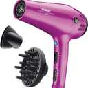 Conair Hair Dryer with Retractable Cord, 1875W Cord-Keeper Blow Dryer,Pink (3 Piece Set)