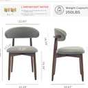 COLAMY Wooden Dining Chairs Set of 2, Upholstered Kitchen Side Chair, Green