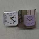 Peakeep Small Battery Operated Analog Travel Alarm Clock Silent No Ticking, Lighted on Demand and Snooze, Beep Sounds, Gentle Wake, Ascending Alarm, Easy Set (White)