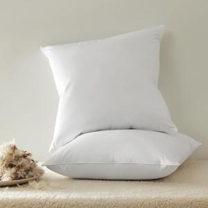 SLEEP ZONE Throw Pillows Insert 26x26(Pack of 2, White), Down Feather Throw Pillow Insert for Sofa, Bed and Couch, Decorative Pillows, 100% Skin-Friendly Cotton Cover