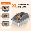 Stainless Steel Litter Box, High Sided, Anti-Urine Leakage Non-Stick Non-porous stainless steel resists odor absorption, while high sides help contain litter and urine splashes, 
Size	X-Large