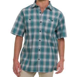 Wrangler Button Up Shirts for Men Big and Tall - Plaid Short Sleeve Casual Shirt (Green, L)