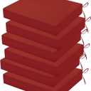 Outdoor Chair Cushions Set of 6, 18.5 x 16 Inch Patio Chair Cushions for Outdoor Furniture, Water Resistant, Non-Slip Ties(Brick Red)
