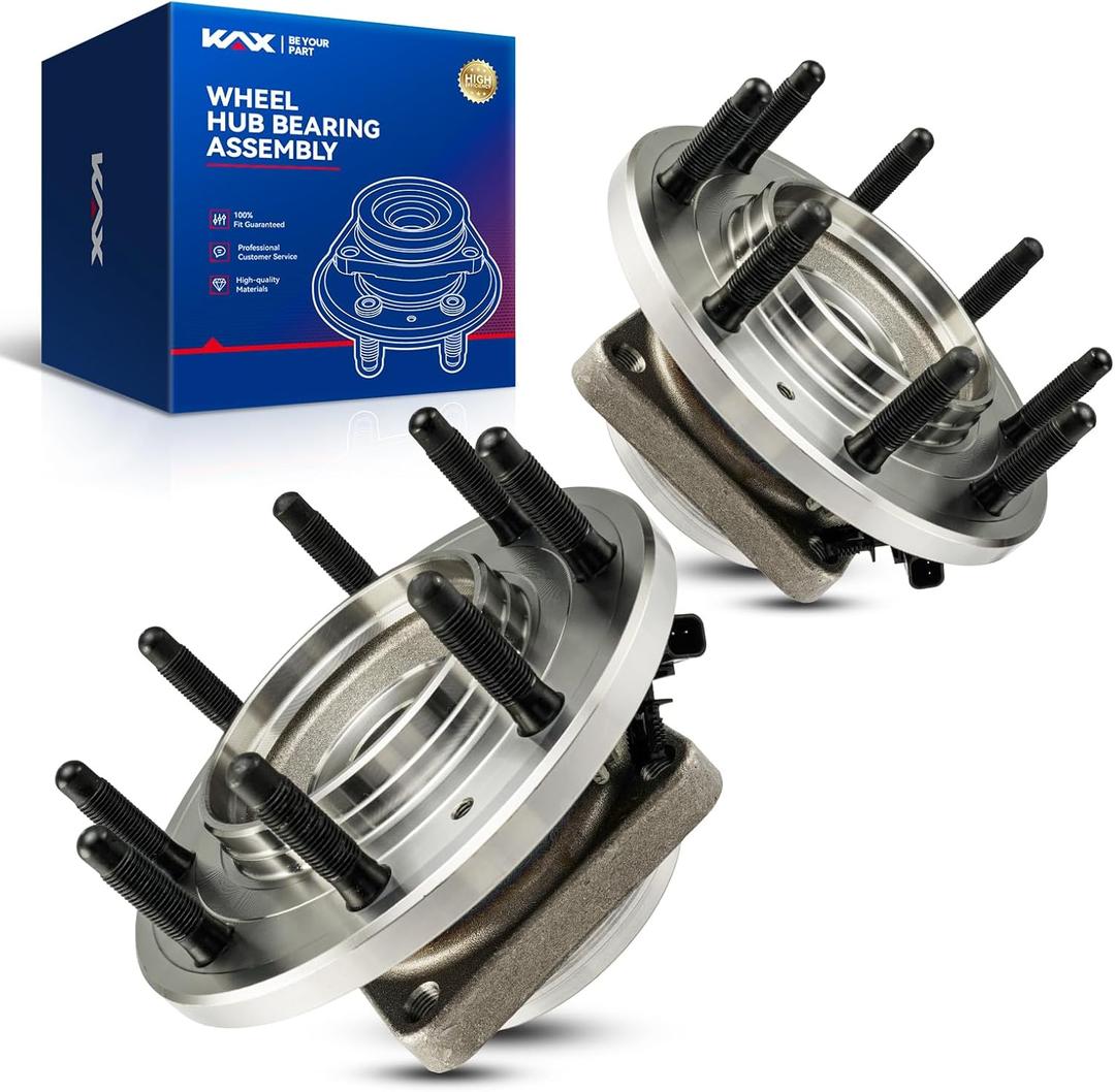 KAX 515145 Front Wheel Bearing Compatible with 2011-2019 Chevy Silverado/GMC Sierra 2500 HD/3500 HD 4WD(with Single Rear Wheels), 2PCS Wheel Hub Assembly 8 Lugs W/ABS