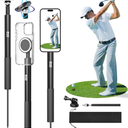 Golf Monopod Stick, Golf Swing Phone Holder, 46" Magnetic Aluminum Alloy Selfie Stick w/Spike Stake Mount, Compatible w/iPhone Camera Magsafe, Adjustable Heigh Tripod, Golf Training Aid