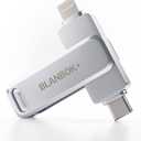 MFi Certified 512GB Flash Drive for iPhone Photo Stick, USB Thumb Drive Memory Stick High Speed USB Drive Photo Storage for iPhone Compatible for iPhone/iPad/Android/PC (Silver)