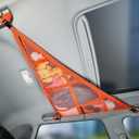 3 Handles Car Ceiling Cargo Net for Inside Car Roof,Interior Mesh Storage,Truck SUV Travel Long Road Trip Camping Interior Accessories 35.4"x25.6",Orange