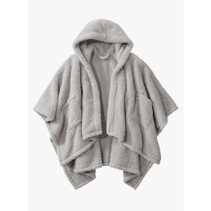 Wearable Blanket Sherpa Poncho Office Work Warm Cozy Shawl Blanket,Plush Cape Wrap for Adult, Gray
