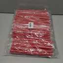 Jumbo 10mm Wide Individually Wrapped Red Heart Shape Disposable Straws, Cute Plastic Drinking Straws for Valentines & Galentines Day Wedding Smoothie, Milkshake(100 Pcs)