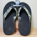 ZeroxPosure Men's Size 11 Wide Strap Flip Flop Sandals Black Green Urban Camo