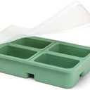 haakaa Sturdy Silicone Freezer Tray with Lid – Soup & Meal Prep Tray, 1 Cup Portion Cubes for Food Storage, Leak-Proof BPA-Free Mold, Easy Release, 1 Pack