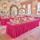Shillance 6 Pack Hot Pink Table Clothes for 6 Foot Rectangle Tables, Premium Polyester Rectangle Tablecloth Wrinkle Resistant Washable Table Cover for Wedding, Party, Dining,Banquet,Buffet Tables, 72" x 30" Rectangular