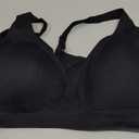 OEAK Womens Deep V Bras Wireless Comfortable Bra Supportive No Underwire Bras Tshirt Push Up Bralettes Plunge Seamless Bra (XX-Large, Carbon Black)