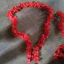 Leis for Luau Party, 24 Count Thick and Lush Flower, Graduations, Birthdays, and Beach Weddings, Tropical Party Decorations Single Color Red White Black Green Pink Blue (24 RED)