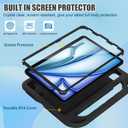 BMOUO Kids Case for iPad Air 11 inch M4 (2026)/M3 (2025)/M2 (2024), iPad Air 5th/4th Generation Case 10.9" (2022/2020), Shockproof Handle Stand iPad Air 11" M4/M3/M2/Air 5th/4th Gen Case, Black