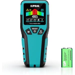 Kiprim Stud Finder Wall Scanner with LCD Display, 5-in-1 Electronic Stud Sensor for Wood, Metal, AC Live Wire Detection, 3 Depth Modes, Beep Warning, Wall Detector Tool WS01