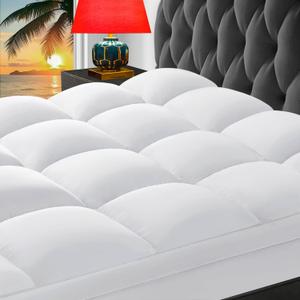 CHOKIT Twin XL Mattress Topper, College Dorm Extra Thick Pillow Top Mattress Pad for Back Pain Relief, Cooling Bed Topper Mattress Cover with 8-21 Inch Deep Pocket (White)