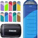 Camping Sleeping Bag, 32 Sleeping Bags for Adults Kids Teens Cold Weather Warm Sleeping Bag Winter for 3-4 Season Camping, Camping Gear Equipment, Traveling, and Outdoors (Blue & Dark Blue)