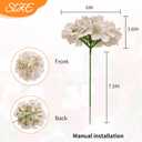 80pcs Beige Hydrangea Artificial Flowers Silk Hydrangea Heads with Stems Hydrangea Flowers for DIY Wedding Centerpiece Baby Shower Home Party Decor