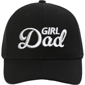 Girl Dad Hat Gifts for Dad Trucker Hats Fathers Day Hat Mesh Baseball Cap Mens Birthday Gift (Black)