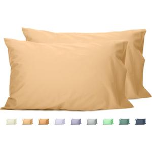 Sunflower Queen Pillowcases Set of 2, 100% Cotton Queen Size Pillow Cases 2, 20x30 inches Desert Mist, Soft and Breathable