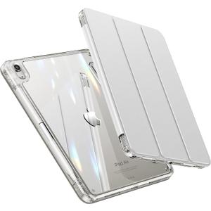 INFILAND Compatible with iPad Air 11 Inch Case M4/M3/M2 (2026/2025/2024), iPad Air 5th/4th Generation Case Cover (2022/2020) 10.9 inch with Crystal Clear Slim Back & Pencil Holder Silver