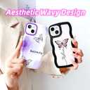 Compatible with iPhone 12 Butterfly Case for Women Girls,Aesthetic Cute Girly Wavy Design Soft Shockproof Cell Phone Cover for iPhone 12 (Butterfly/Purple)
