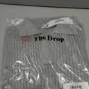 The Drop Women's Marcy Ribbed Polo Top (Large, Light Heather Grey)