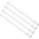 QINGYUN 2 Pack Small Spring Tension Curtain Rod 8 to 12.5 Inch, Thin DIY Tension Rods No Drill for Slim Window Cupboard Closet Sidelights, White